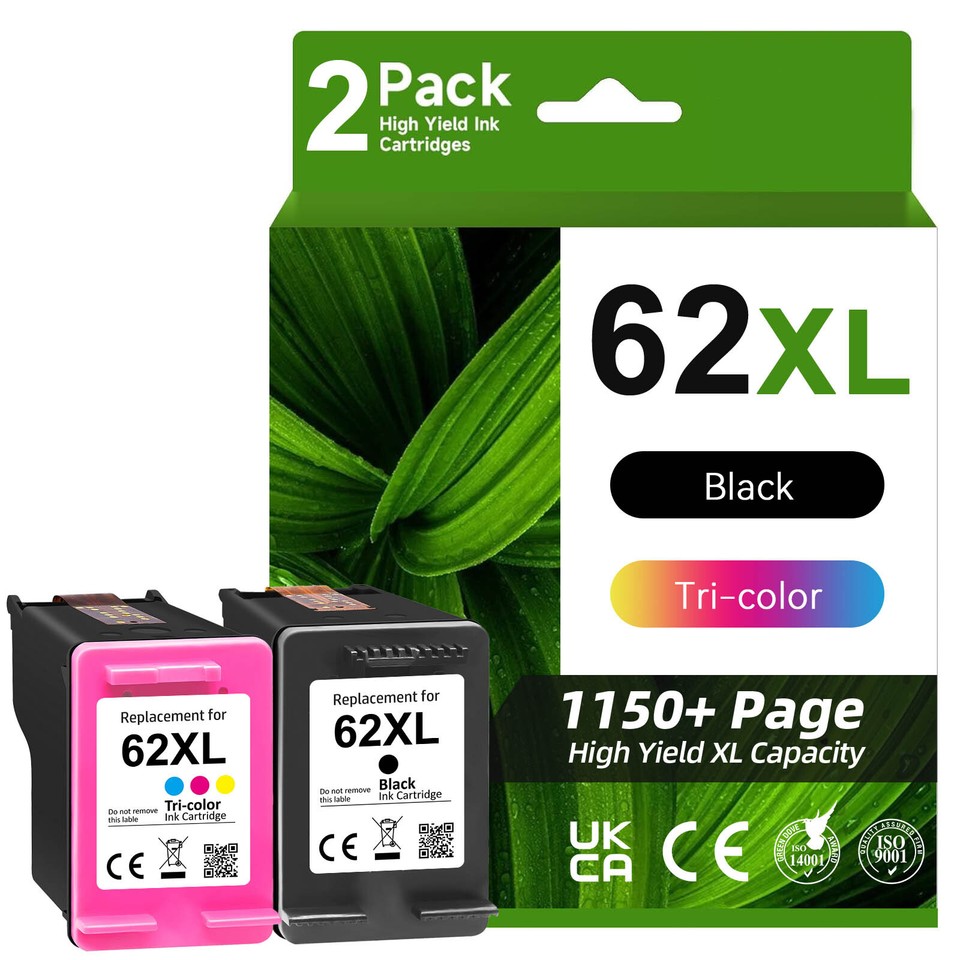 #62 62XL Ink Cartridges For HP 62 Ink Envy 7640 5540 5640 5660 7645 ...