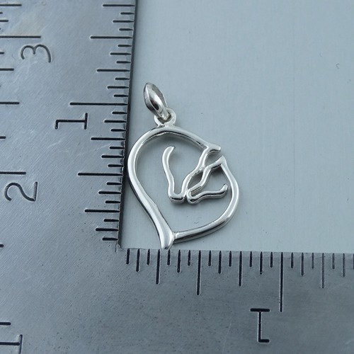 Two Loving Horses Pendant - 925 Sterling Silver Mare Colt Love Equestrian Gift - Picture 3 of 4