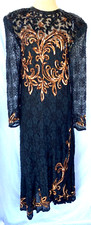 BLACK & GOLD..SEXY..SEQUIN..LACEY..MAXI..FULL LENGTH..EVENING..PARTY..DRESS..L