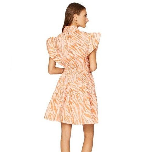 Derek Lam Collective Dress 38 Orange Zebra Cutout Mini Glamour Vixen Dreamy - Picture 8 of 14
