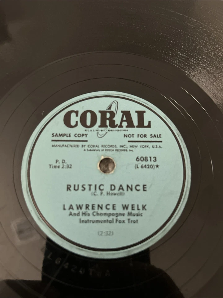 Lawrence Welk - Cocoanut Grove -78rpm 10” Coral Records #60813 - RARE - Image 2 of 2