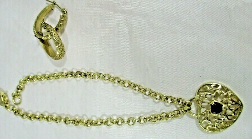 Costume Jewellery Bracelet and Earrings Gold Plated Pre-Loved. - Picture 5 of 5