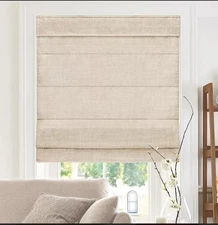 Chicology Cordless Roman Shades Belgian Flax Privacy & Light Filtering 35W X 64H