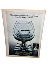 Sambuca Romana 1981 Vintage Print Ad Liqueur Alcohol Glasses Bottle Italy Promo