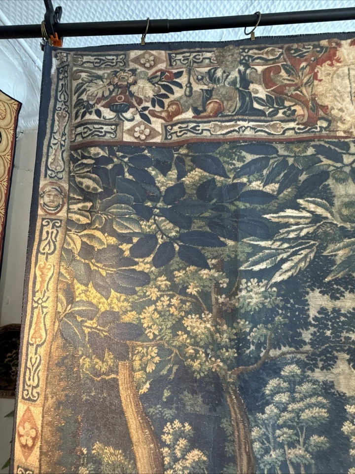 Heavy Antique Verdure Historical Tapestry Style Reproduction With Backing Cloth - Image 2 of 4