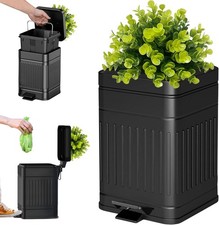 Small Trash Can with Lid, Plant-Styled Outdoor Dog Poop Trash Can Outside,