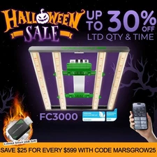 Upgraded Mars Hydro FC 3000 LED Grow Light Samsung 301H EVO for 3x3ft Grow Tent