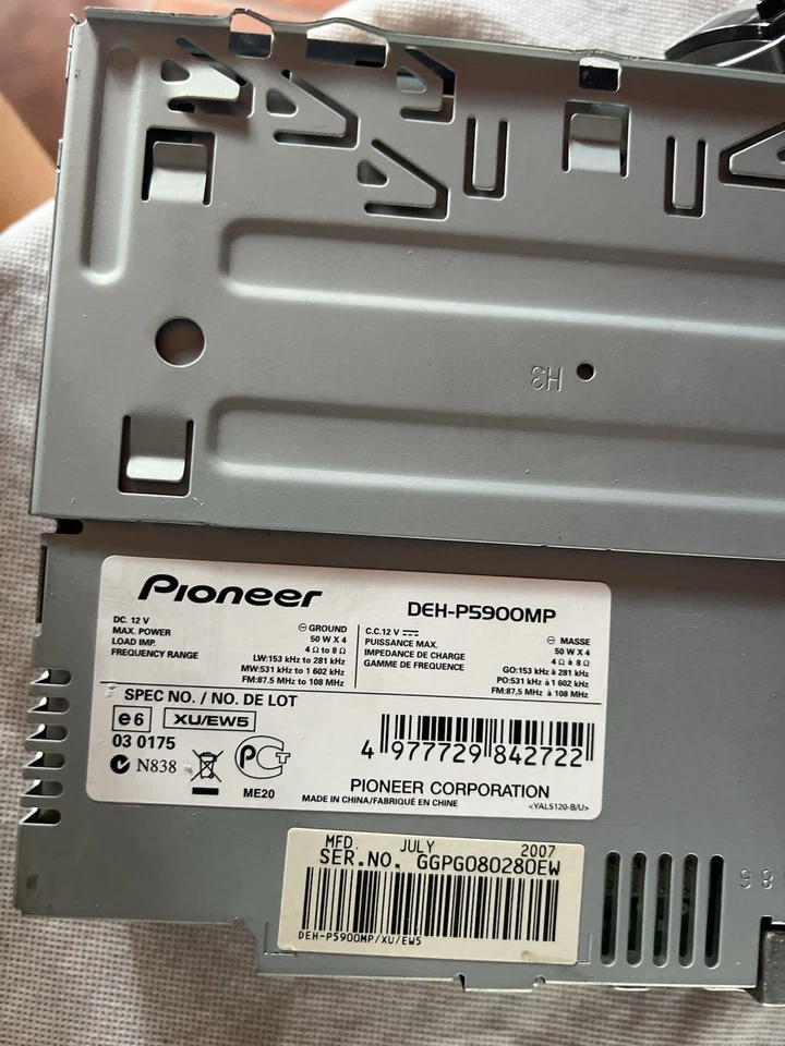 AUTO RADIO PIONEER DEH-P5900MP 50wx4 CD Aux 12V Usata Come Nuova - Immagine 3 di 3