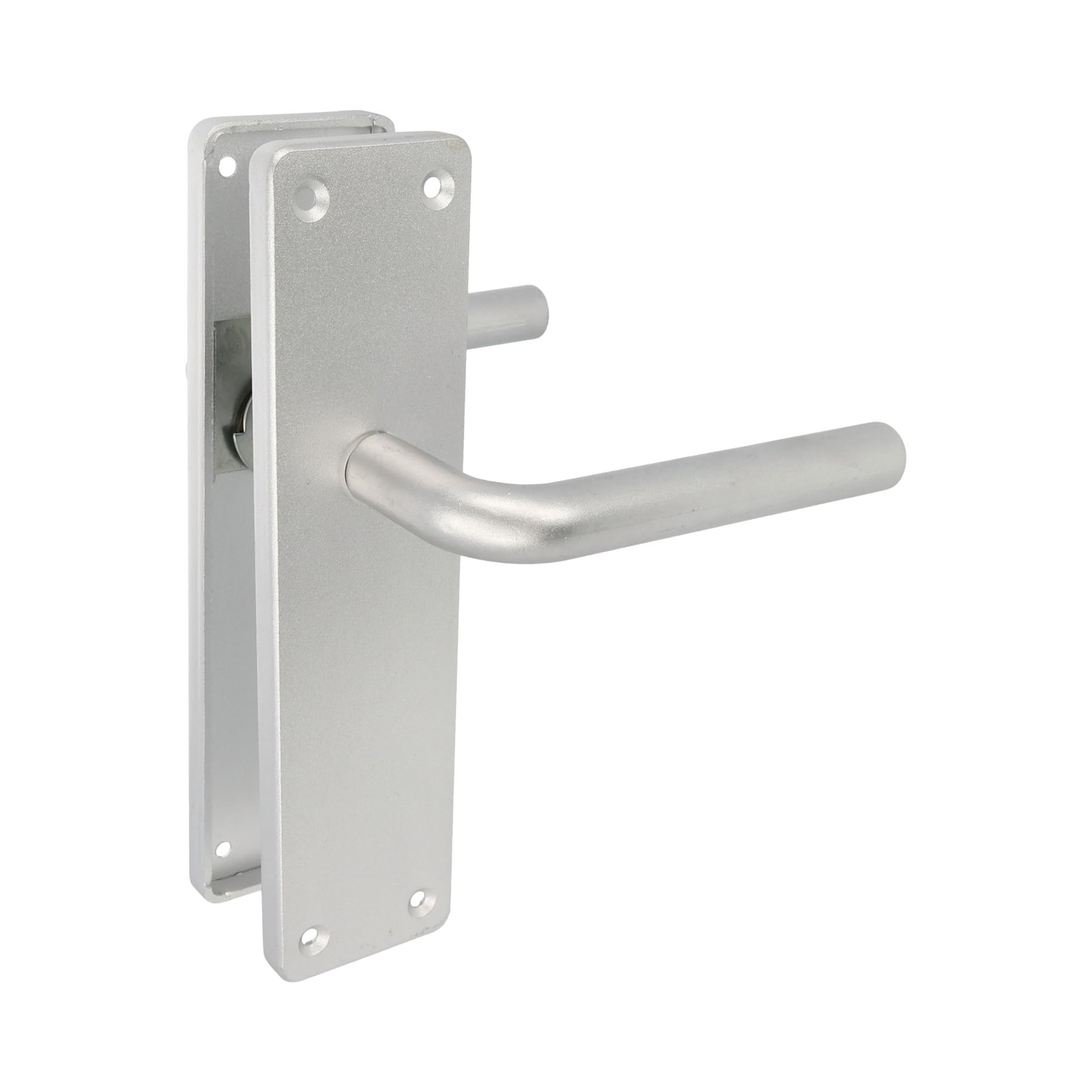 Poignée en aluminium avec plaque AL4P argent pour porte 222x55