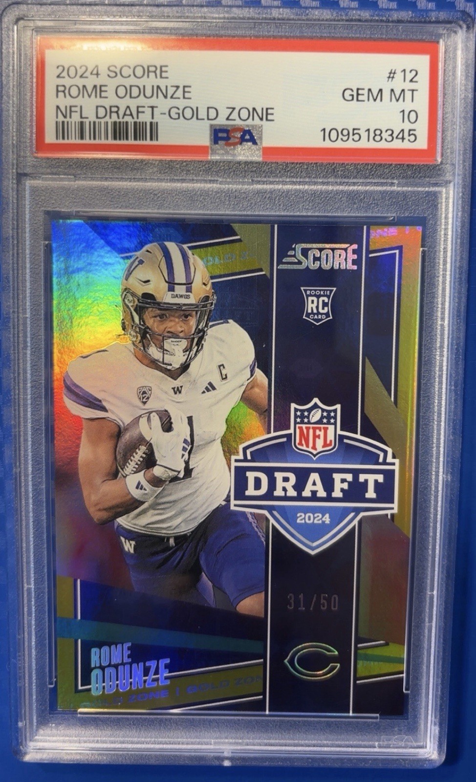 Rome Odunze Panini Score NFL Draft #12 Base