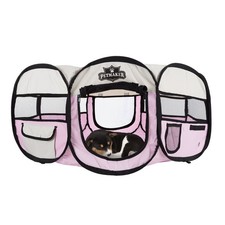 Portable Puppy Playpen - Small Pop-Up Play Yard for Pets Up to 25lbs with Mes...