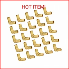 SUNGATOR Pex Fittings 1/2 Inch, 25-Pack 1/2" Pex 90 Degree Elbow, No Lead Brass,