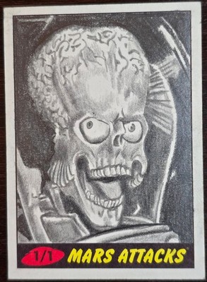 2012 Topps Mars Attacks Artists Return Brett Farr Sketch Card Martian w/Helmet