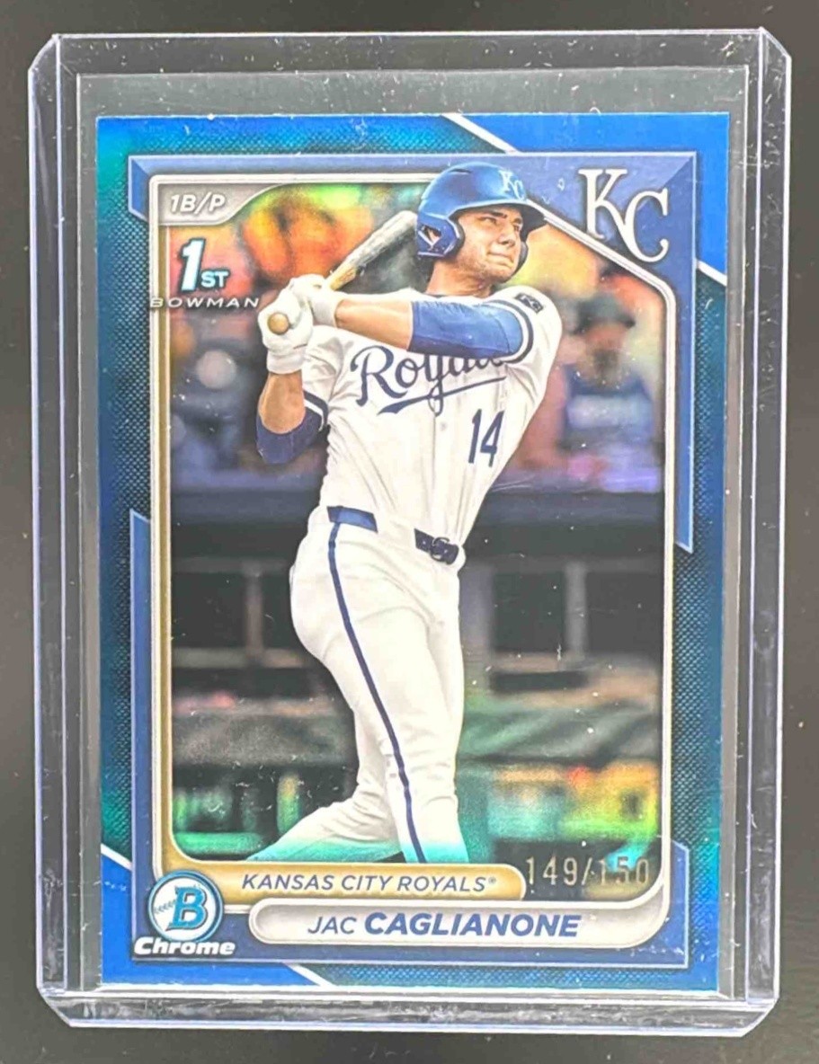Jac Caglianone 2024 Bowman Chrome Draft #BDC-8 Blue Refractor 1st RC 149/150