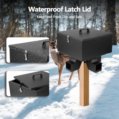 Portable 80LB Gravity Deer Feeder,Heavy Duty Metal Automatic Deer Feeder with - 第 3/8 張圖片