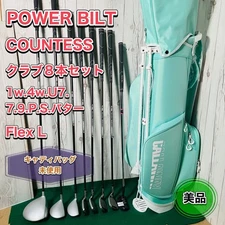 TE- Excellent POWER BILT COUNTESS Golf Clubs Set of 8 Flex L Callaway Bag