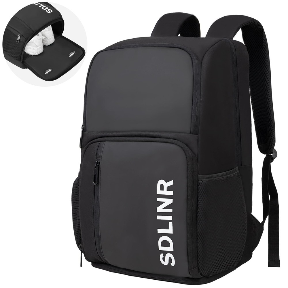 Spacious Pickleball Backpack Holds 4-10 Paddles with Dedicated Shoe Compartment
