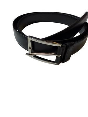 Prada Black Leather Belt Silver Buckle Italy Designer Classic 