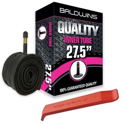 Baldwins 27,5 x 1,95 Schrader Auto Ventil Fahrrad Schlauch + GRATIS REIFENHEBEL