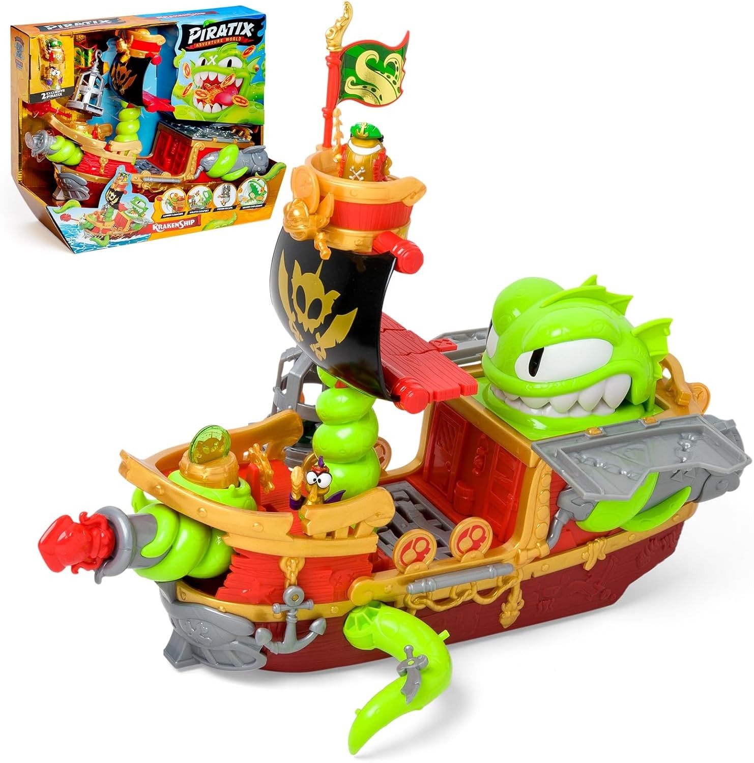 Bateau Kraken PIRATIX jouet de bateau pirate interactif à canons mobiles