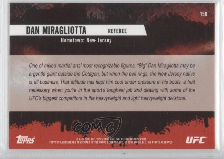 2009 Topps UFC Round 2 Gold Dan Miragliotta #150 Rookie RC - Image 2 of 2