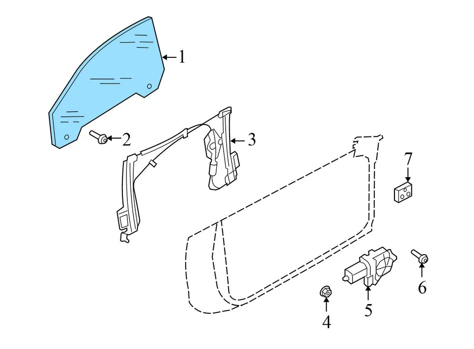 2008-2016 AUDI A5 - передняя левая дверь оконное стекло 8T0845201D - Изображение 3 из 4