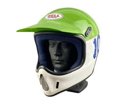 Justin Martz Race Used Motocross Bell Helmet: Montana Motorcycle NASCAR Racing
