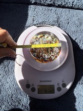 Large Art Glass Paperweight Controlled Bubble Multicolour 616g 8cm