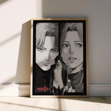 Monster Anime Poster – Johan Liebert & Dr. Tenma Wall Art Print