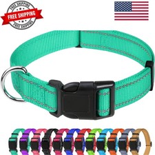 Reflective Nylon Dog Collars, Adjustable Classic Pet Collar with Quick Releas...