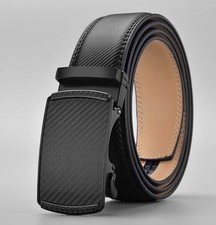 Mens Leather Ratchet Belt 42  to 46   Waist Adjustable Belt Automatic Buckle