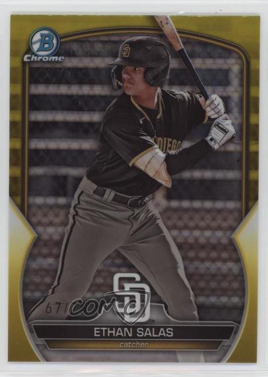 2023 Bowman Draft Chrome Yellow Refractor 67/75 Ethan Salas #BDC-1 4v9