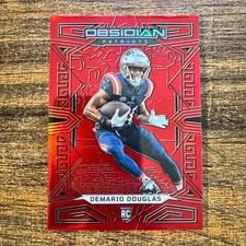 2023 Panini Obsidian Demario Douglas #169 Electric Etch Red Flood #32/90 RC