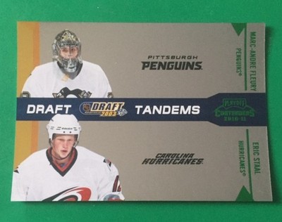 M-A FLEURY/ERIC STAAL 2010-11 CONTENDERS DRAFT TANDEMS #17 GREEN PARALLEL  /50
