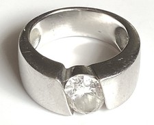 Sterling Silver / 925 CZ Band Cocktail Ring Size 5