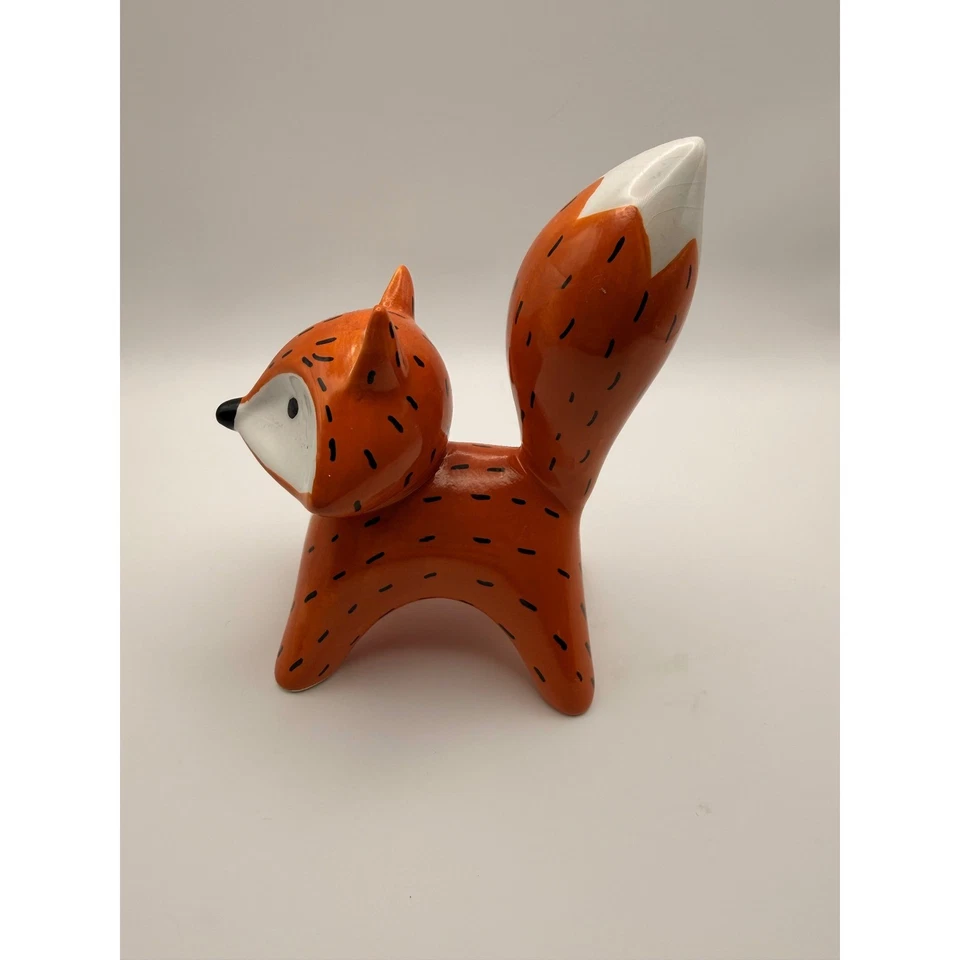 Adorable Estatuilla de Zorro de Cerámica Bosque Animal Decoración Encantadora Rústica Acento Hogar Foto 4 de 4