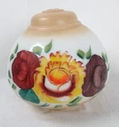 Vintage Milk Glass Lamp Base Shade Hand Painted Roses 4" Fitter