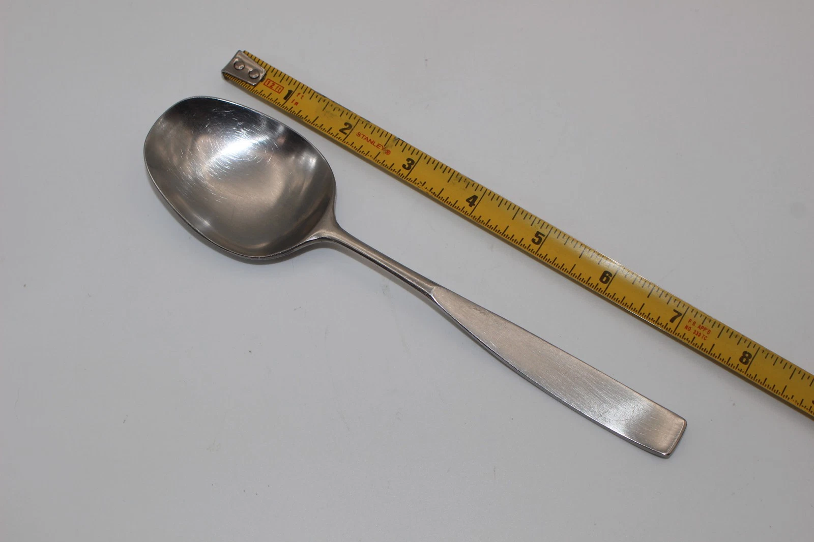 VINTAGE MCM LAUFFER BEDFORD HOLLAND STAINLESS STEEL 7-3/4" SERVING SPOON