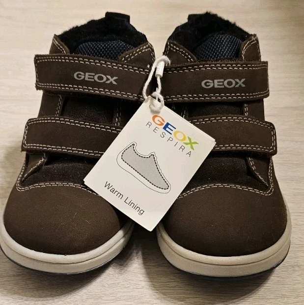 New  Geox respira Boys Boot sneaker Brown Blue Waterproof Warm  Sz 10 EU 27 - Image 3 of 4