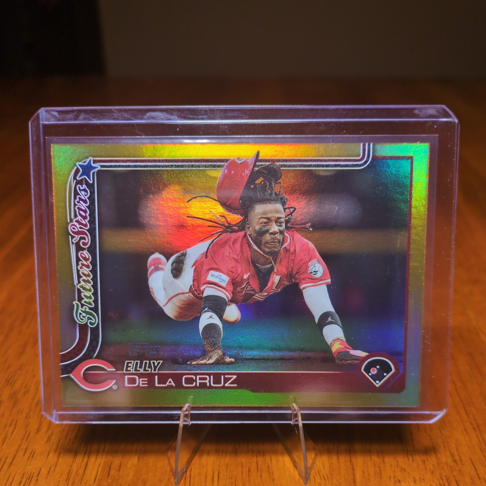 2025 Topps Series 1 Elly De La Cruz Future Stars /50 Rainbow Gold Foil #150