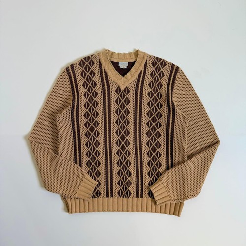 Dries Van Noten, [EXC] DRIES VAN NOTEN 1990s Vintage Geometric Pattern Knit XL From JAPAN