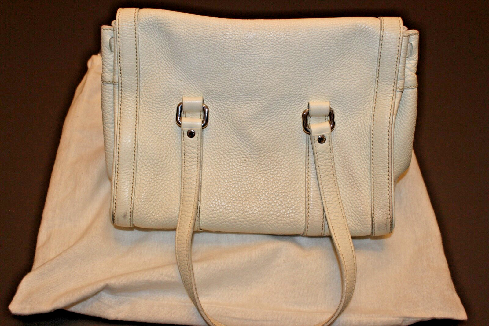 Authentic Prada White Leather Small Shoulder Hand… - image 17
