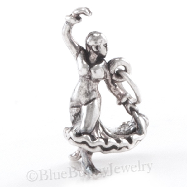 BAILARÍN FLAMENCO Dije Colgante Plata Esterlina 925 Dije Baile Español .925