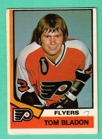 (1) TOM BLADON  1974-75 O-PEE-CHEE # 396 FLYERS ROOKIE GOOD  CARD (H5064)