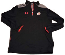Under Armour Utah Utes Sweatshirt Mens Medium Black Long Sleeve 1/4 Zip Emborder