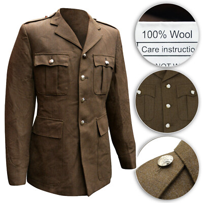 Original Britische Armee Jacke No Uniform Braun Tunika British