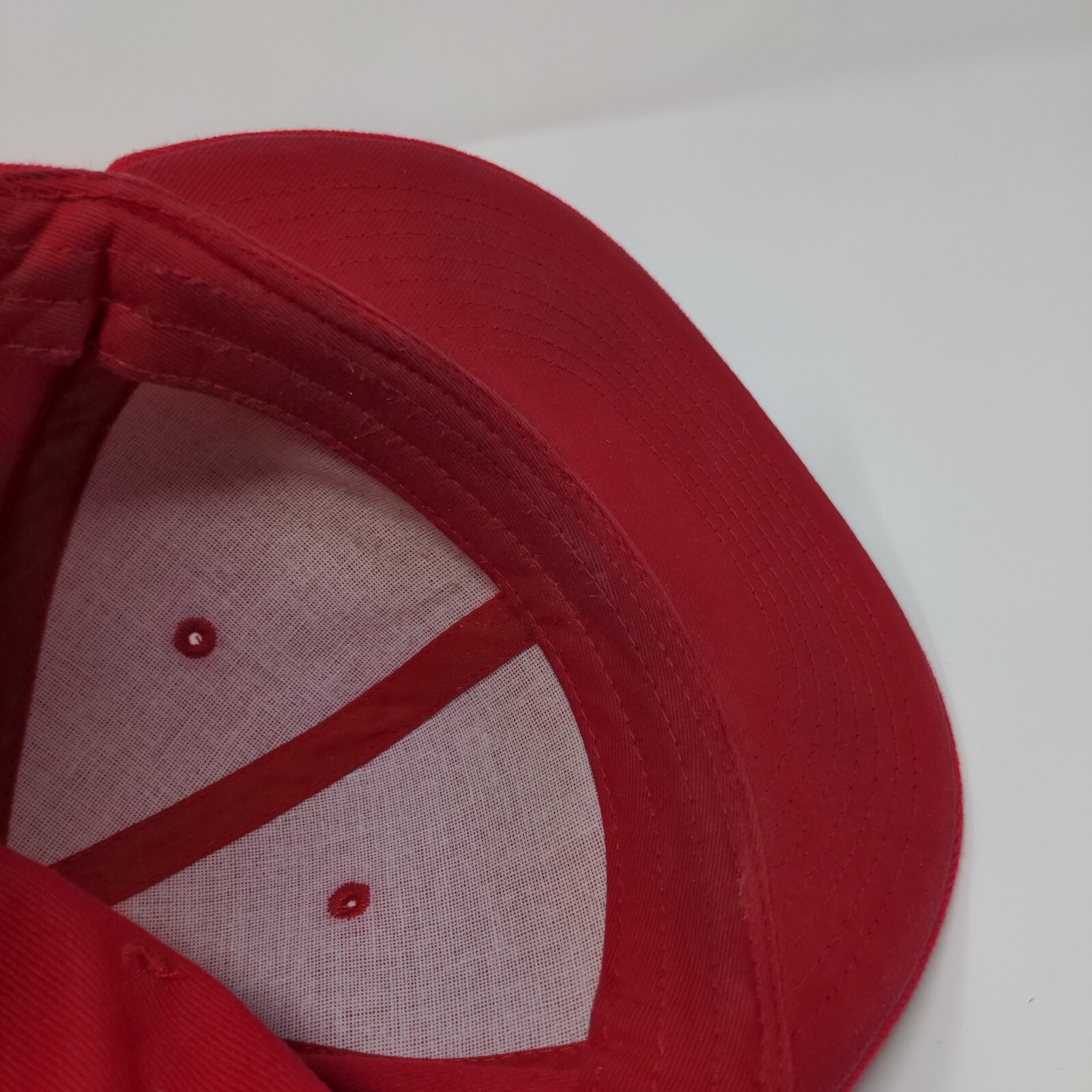 Decky Fitted Hat Red One Size Solid 6 Panel Vent … - image 7