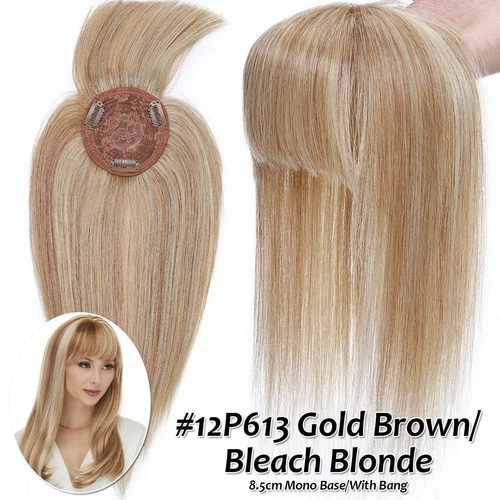 100% Echthaar Topper Toupet Extensions Clip In Remy Human Hair Toupee Haarteil l - Bild 54 von 84