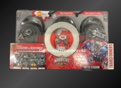HexBug Transformers Warriors Battle Stadium Lockdown v Silver Knight Robot Bug