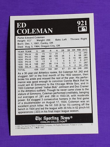 Tarjetas coleccionables de béisbol 1993 1994 colección Conlon tú eliges 50% de descuento 2 o más - Imagen 281 de 299